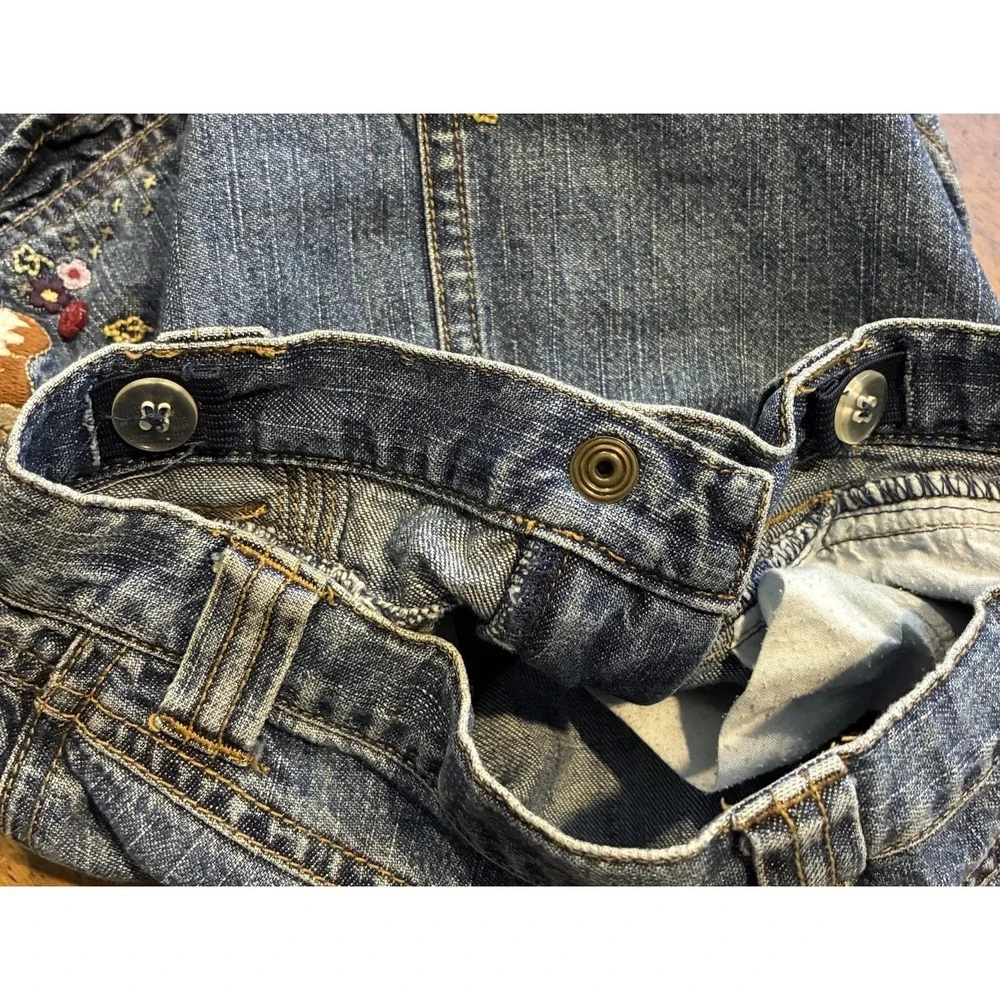 Vintage Gymboree Embroidered Denim Skirt Youth‎ Size 7 Floral Animal
